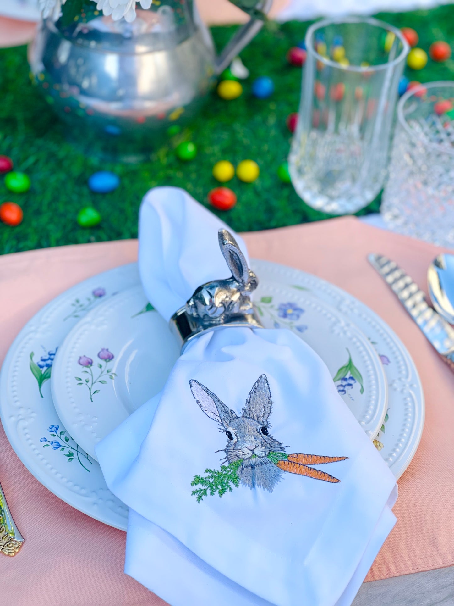 Bunny Carrot Dinner Napkin