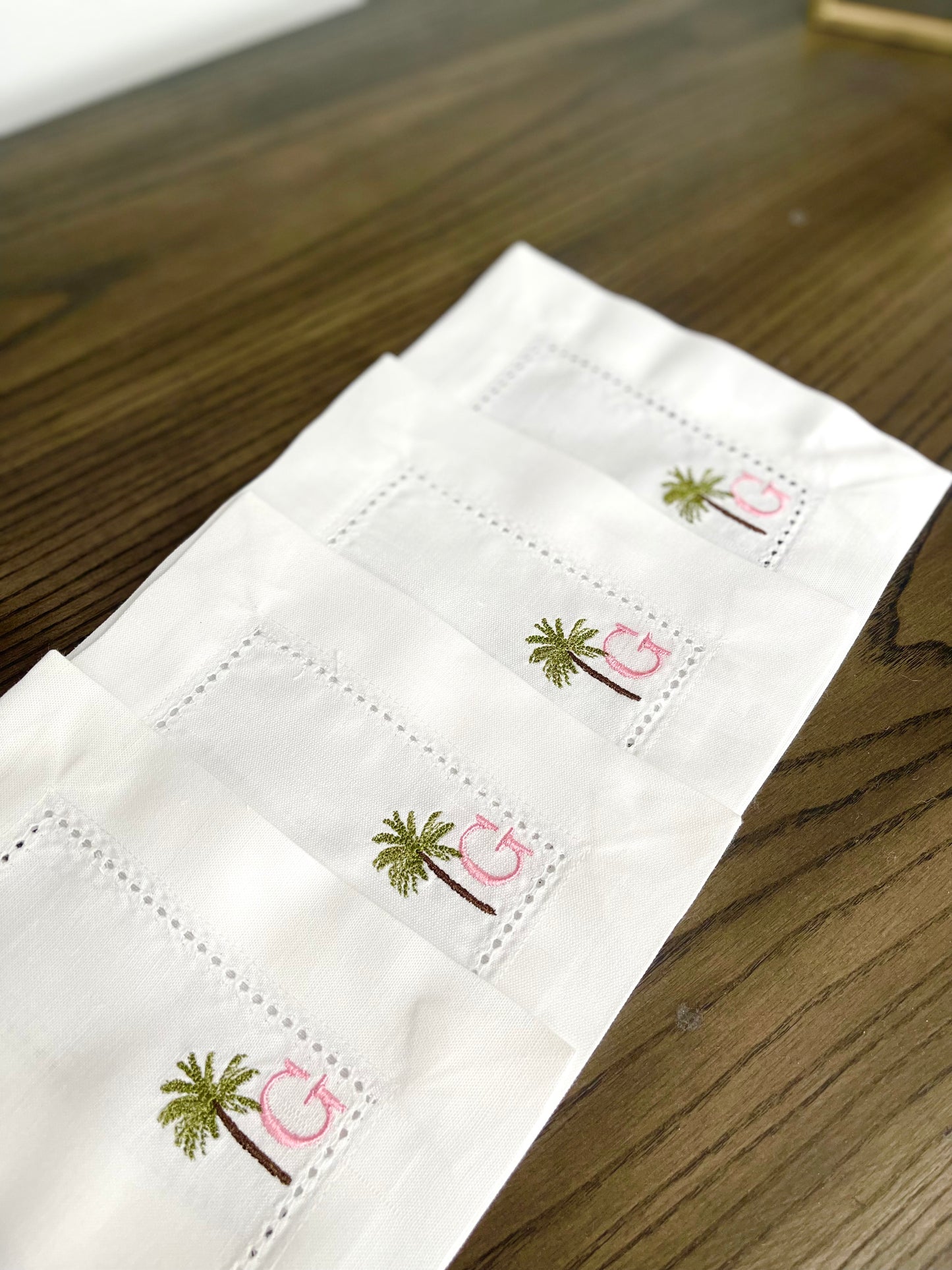 Palm Tree Monogram Cocktail Napkin