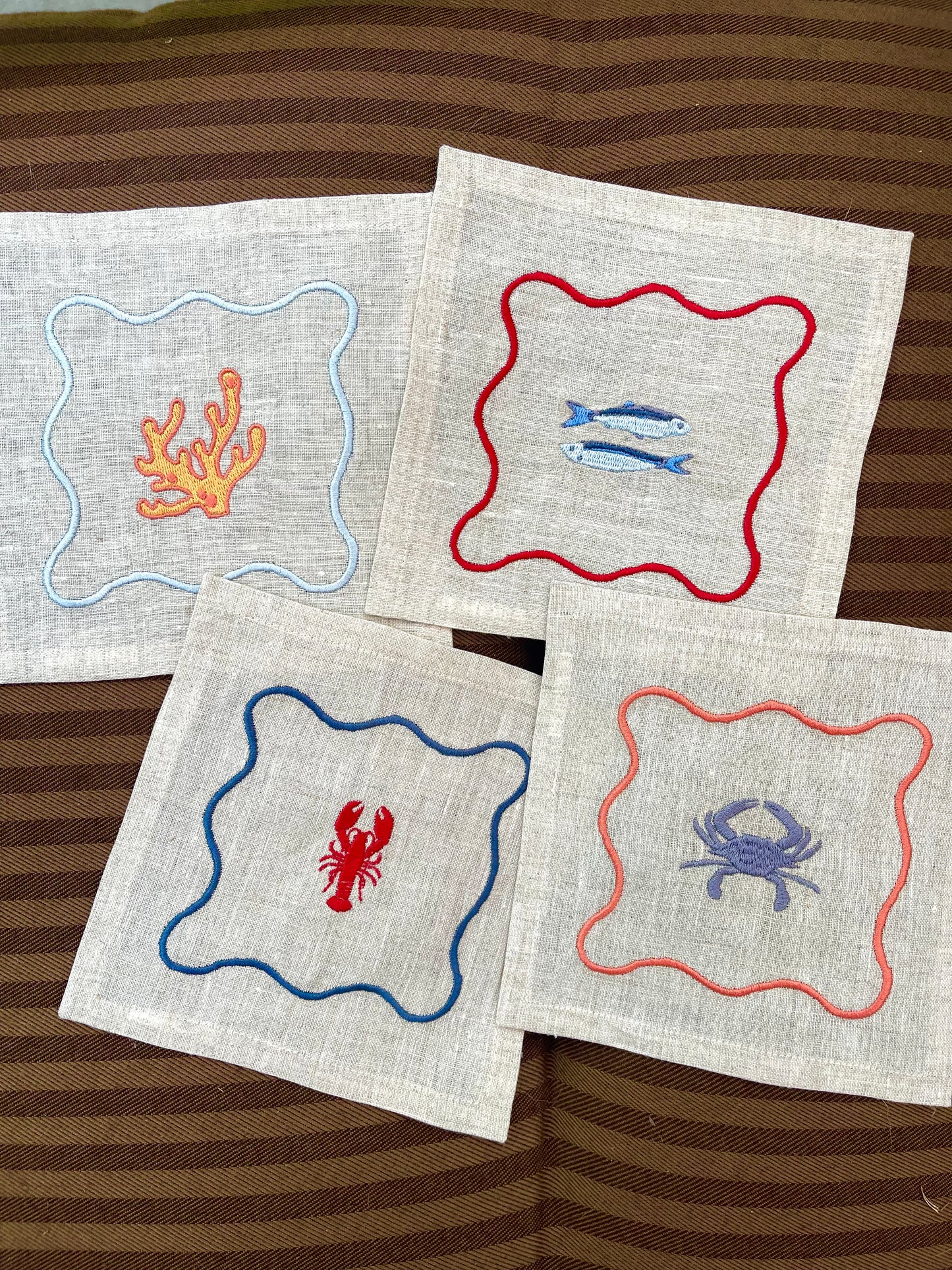 Framed Coastal Cocktail Napkins