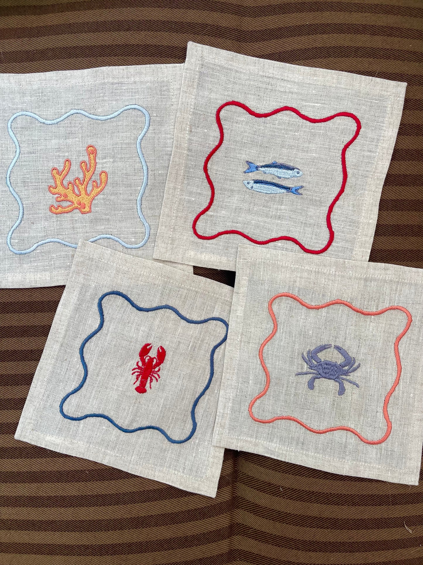 Framed Coastal Cocktail Napkins