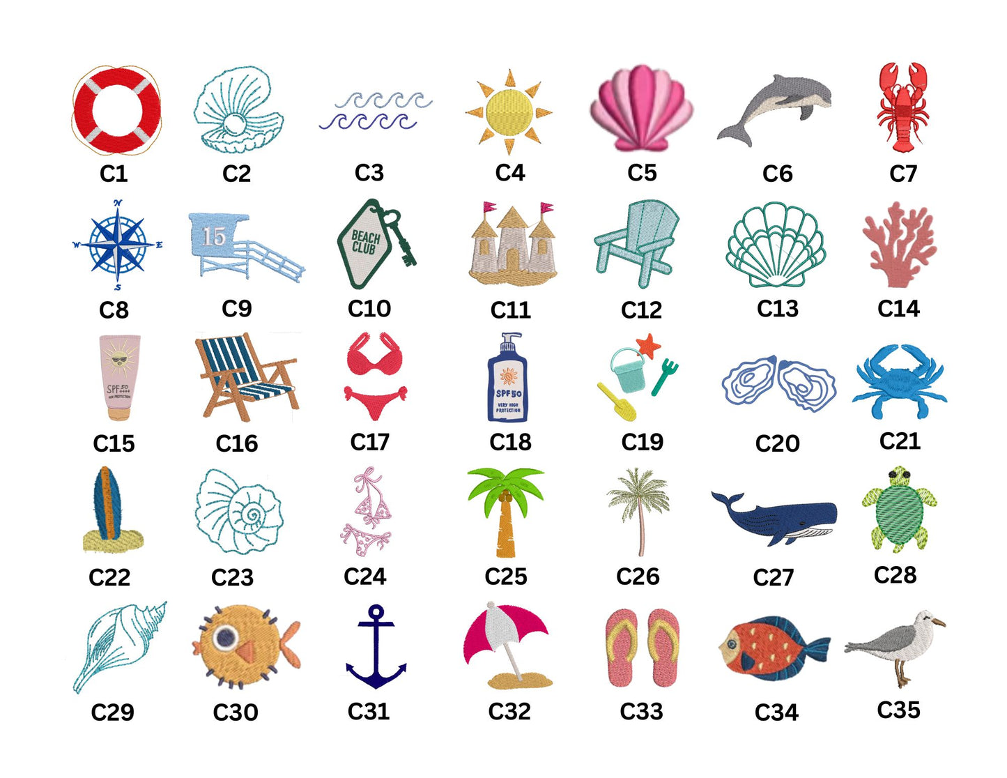 Embroidery Icons for Tote Bags