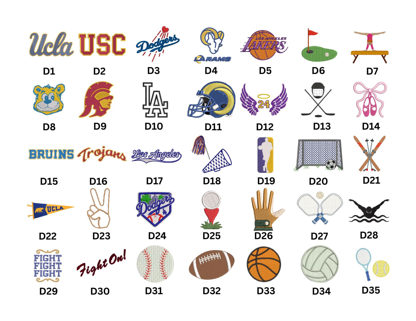 Embroidery Icons for Tote Bags