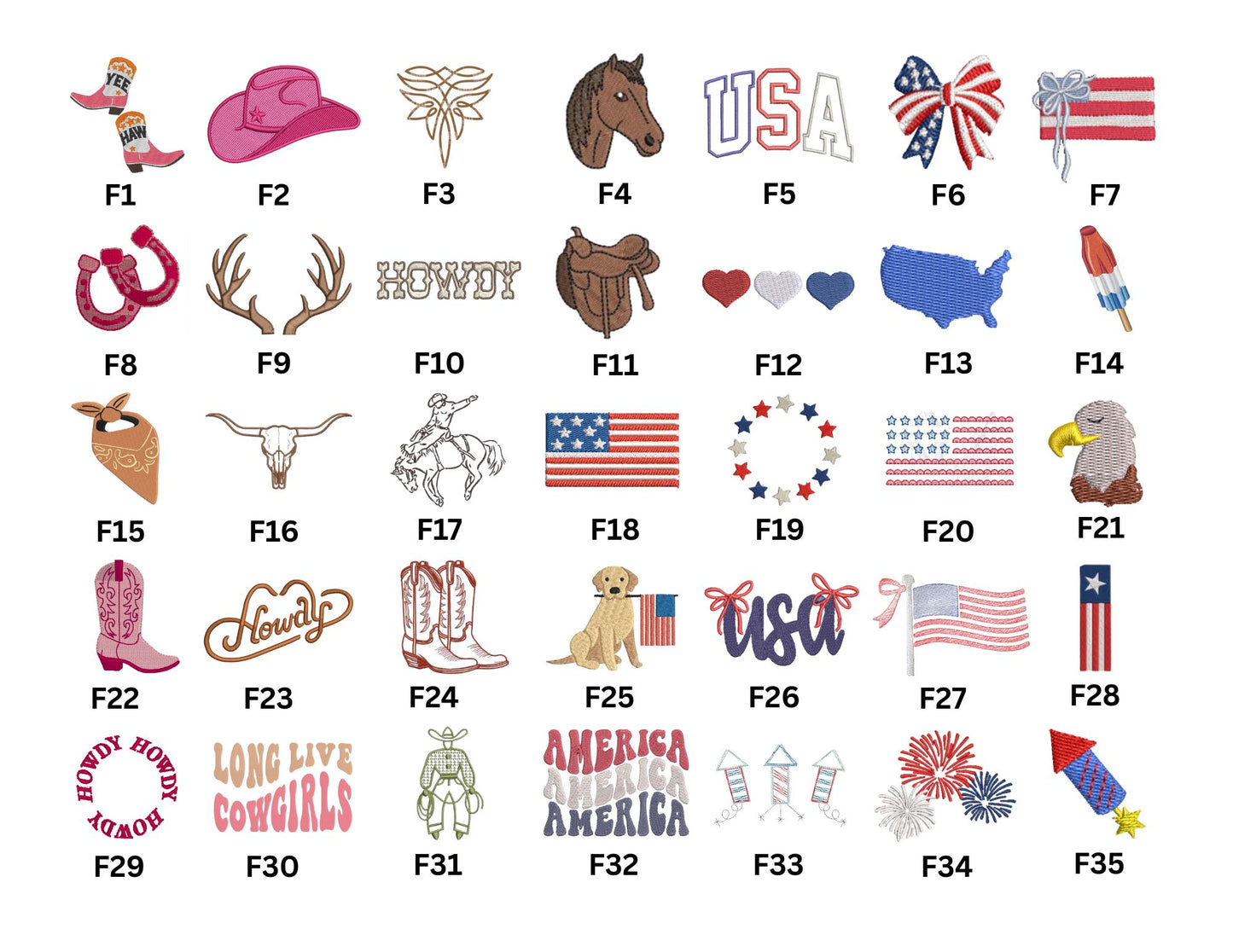 Embroidery Icons for Tote Bags