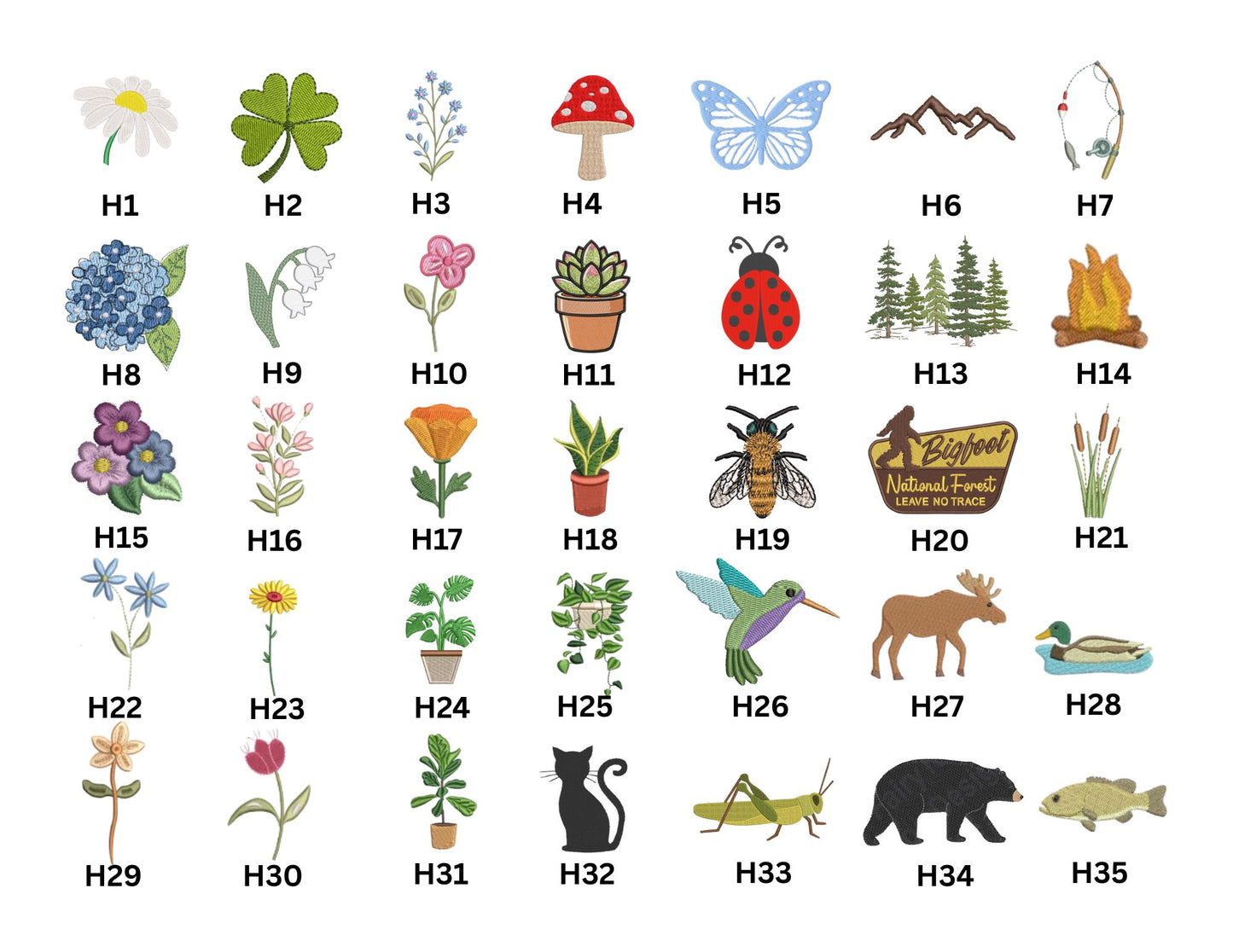 Embroidery Icons for Tote Bags
