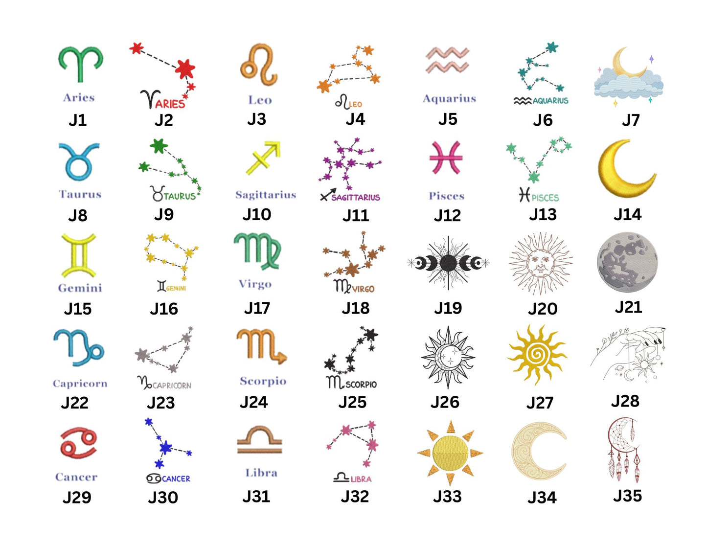 Embroidery Icons for Tote Bags