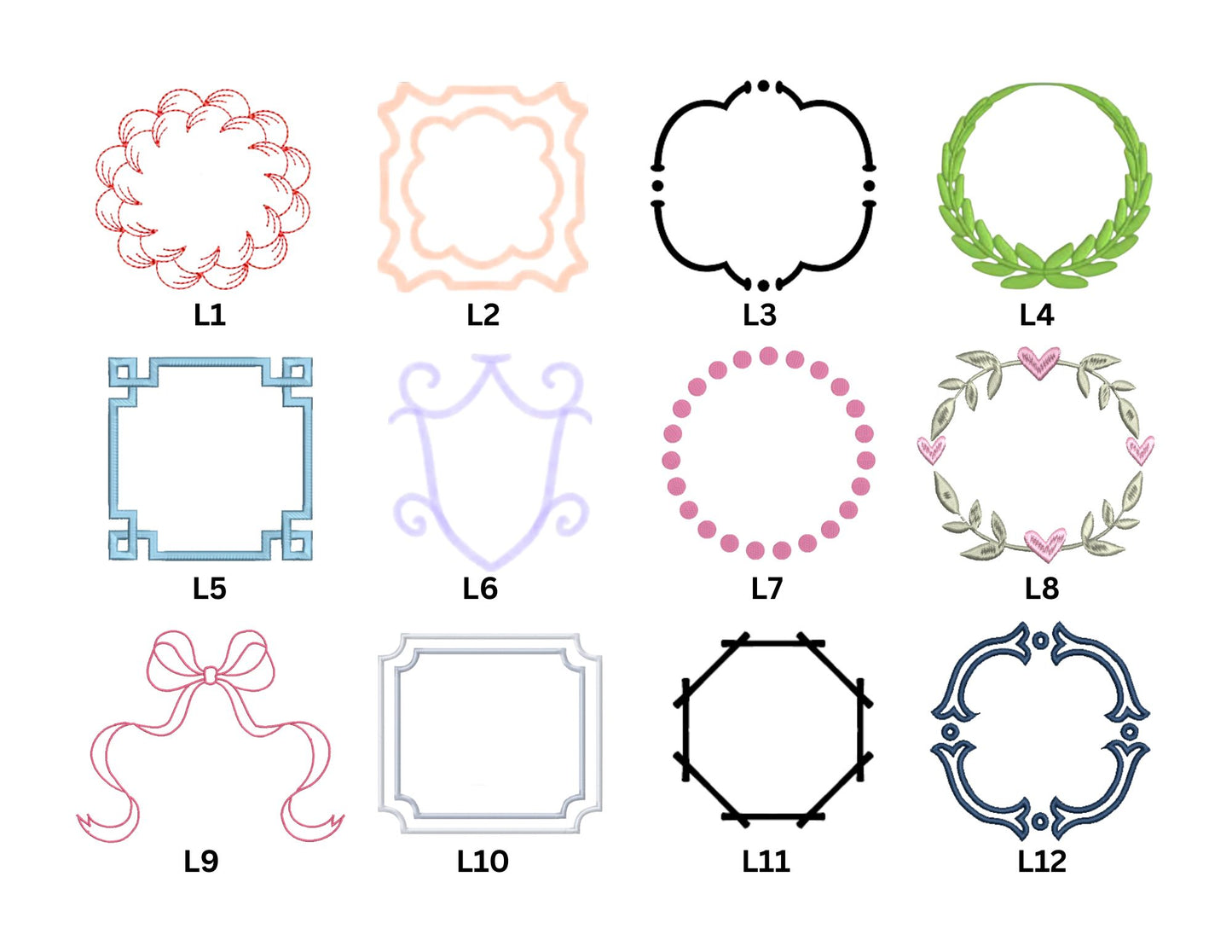 Embroidery Icons for Tote Bags