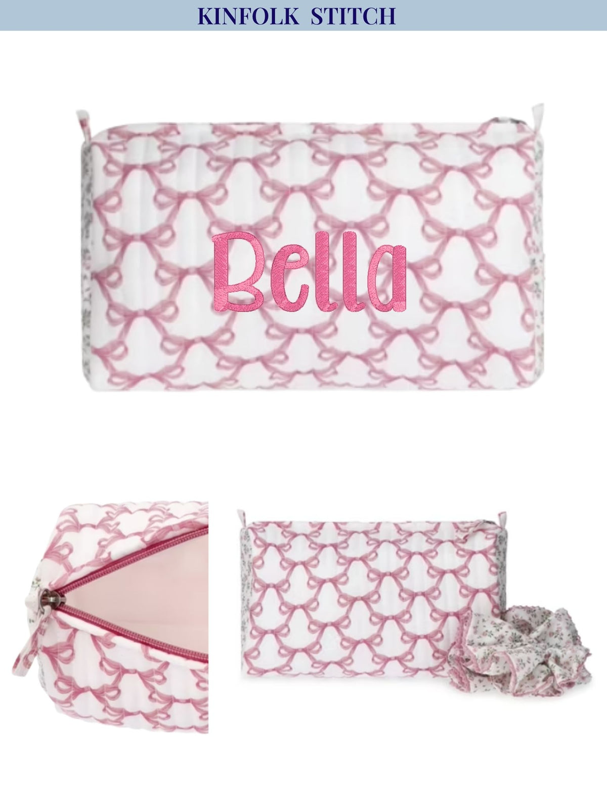 Quilted Pouch & Matching Hair Tie