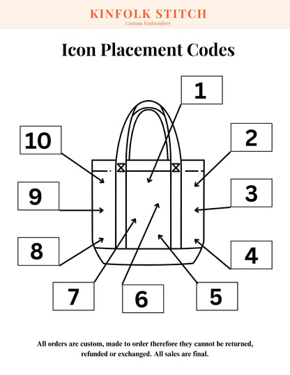 Embroidery Icons for Tote Bags
