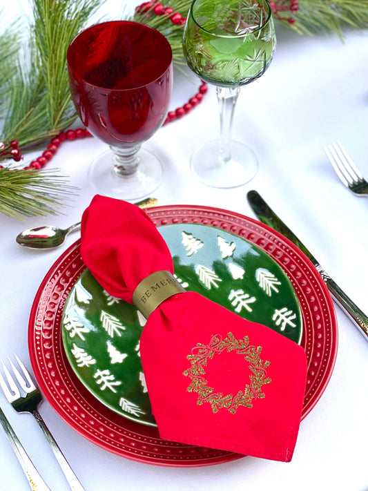 Winter Wreath Dinner Napkin