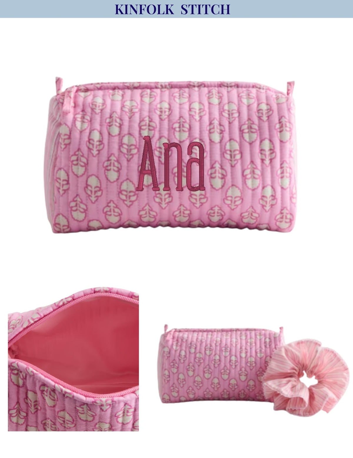 Quilted Pouch & Matching Hair Tie