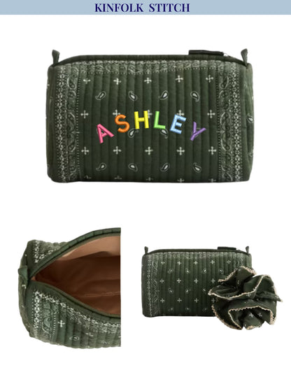 Quilted Pouch & Matching Hair Tie