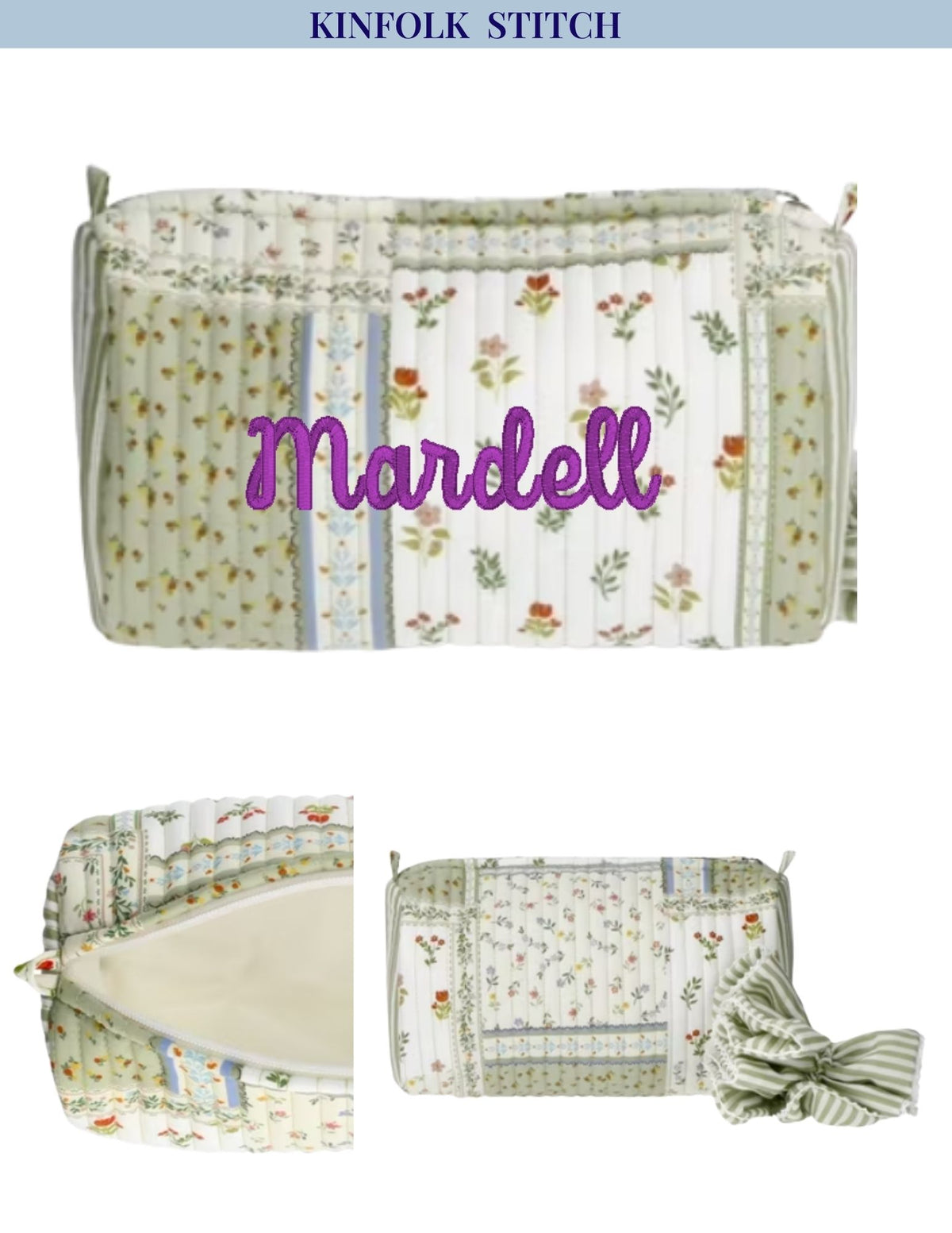 Quilted Pouch & Matching Hair Tie