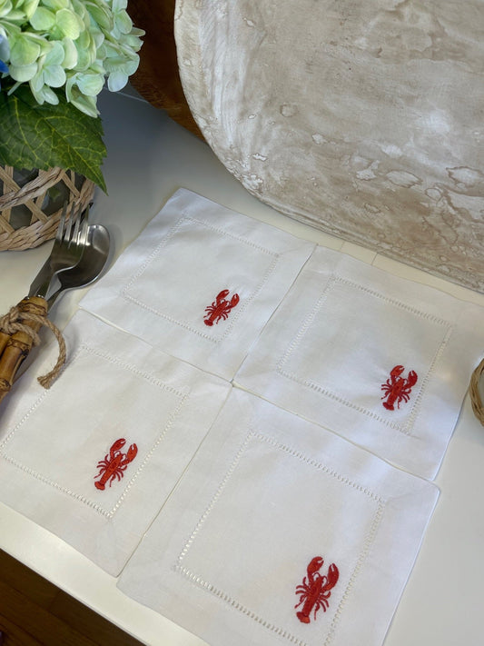 Lobster Cocktail Napkins (set of 4)