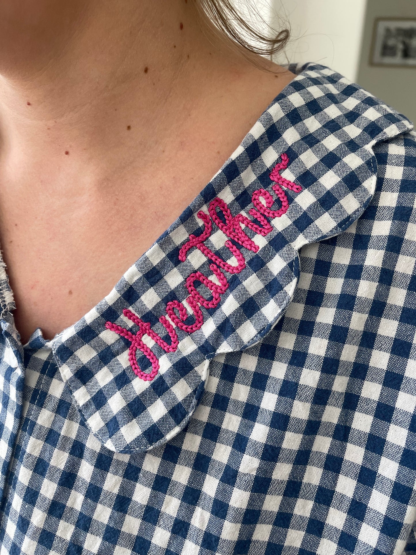 Gingham Scalloped Pajamas - Pants