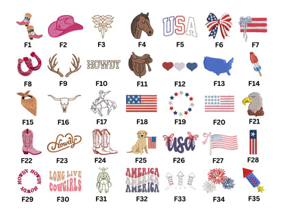 Embroidery Icons for Tote Bags