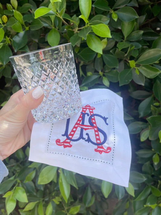 USA Monogram Cocktail Napkin