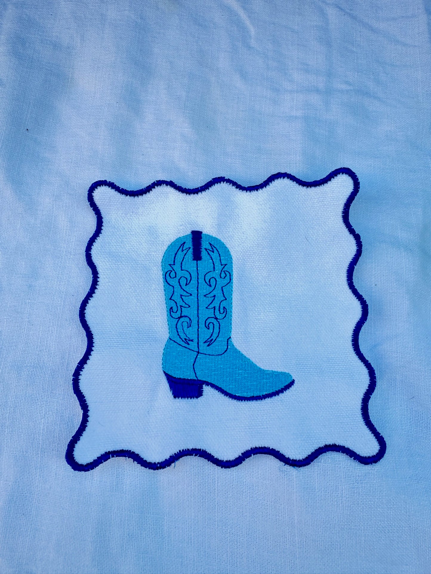 Scalloped Cowboy Boot Embroidered Cocktail Napkin (Set of 6)