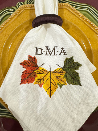 Custom Fall Leaf Dinner Napkin Set of 4