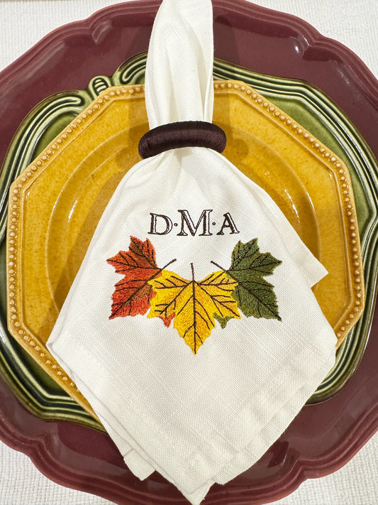 Custom Fall Leaf Dinner Napkin Set of 4