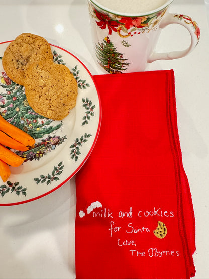 Santas Milk and Cookie Napkin