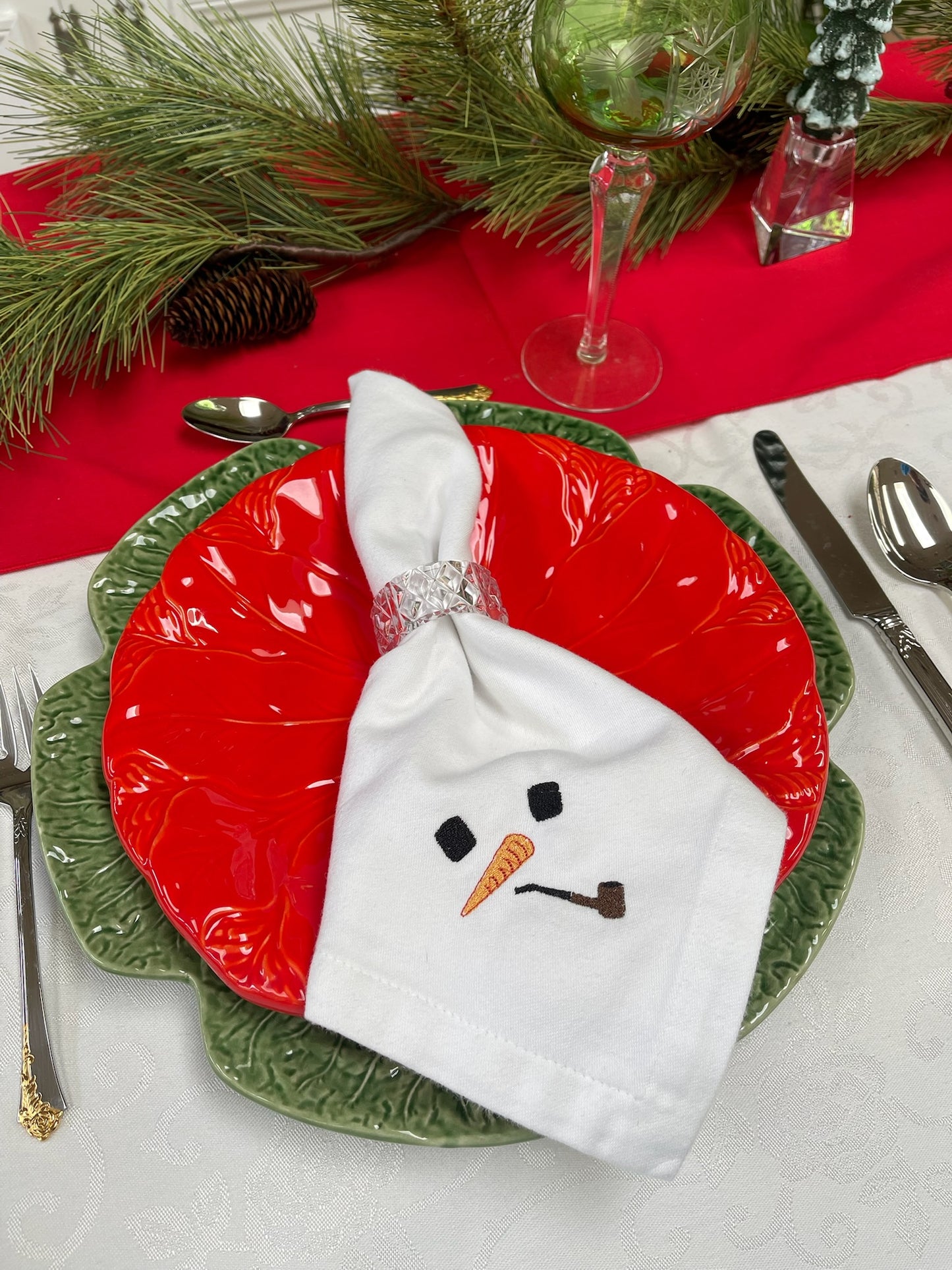 Melted snowman Dinner Napkin 100% cotton