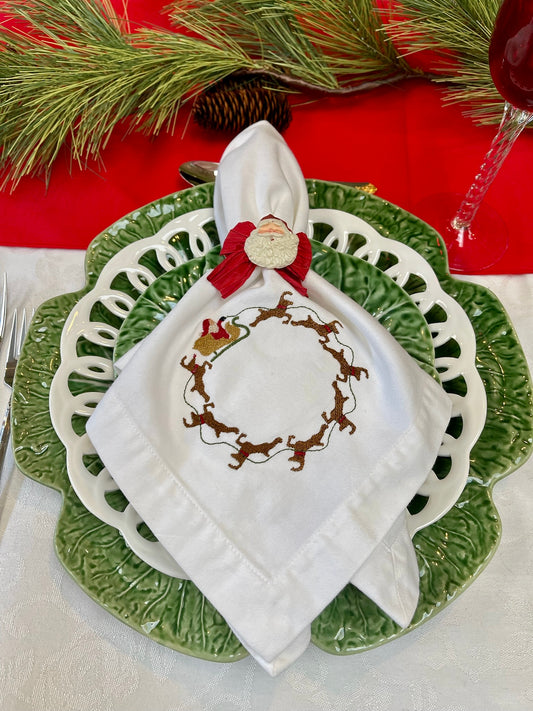 Santa Sleigh Dinner Napkin