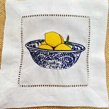 Lemon Bowl Cocktail Napkin Set of 4