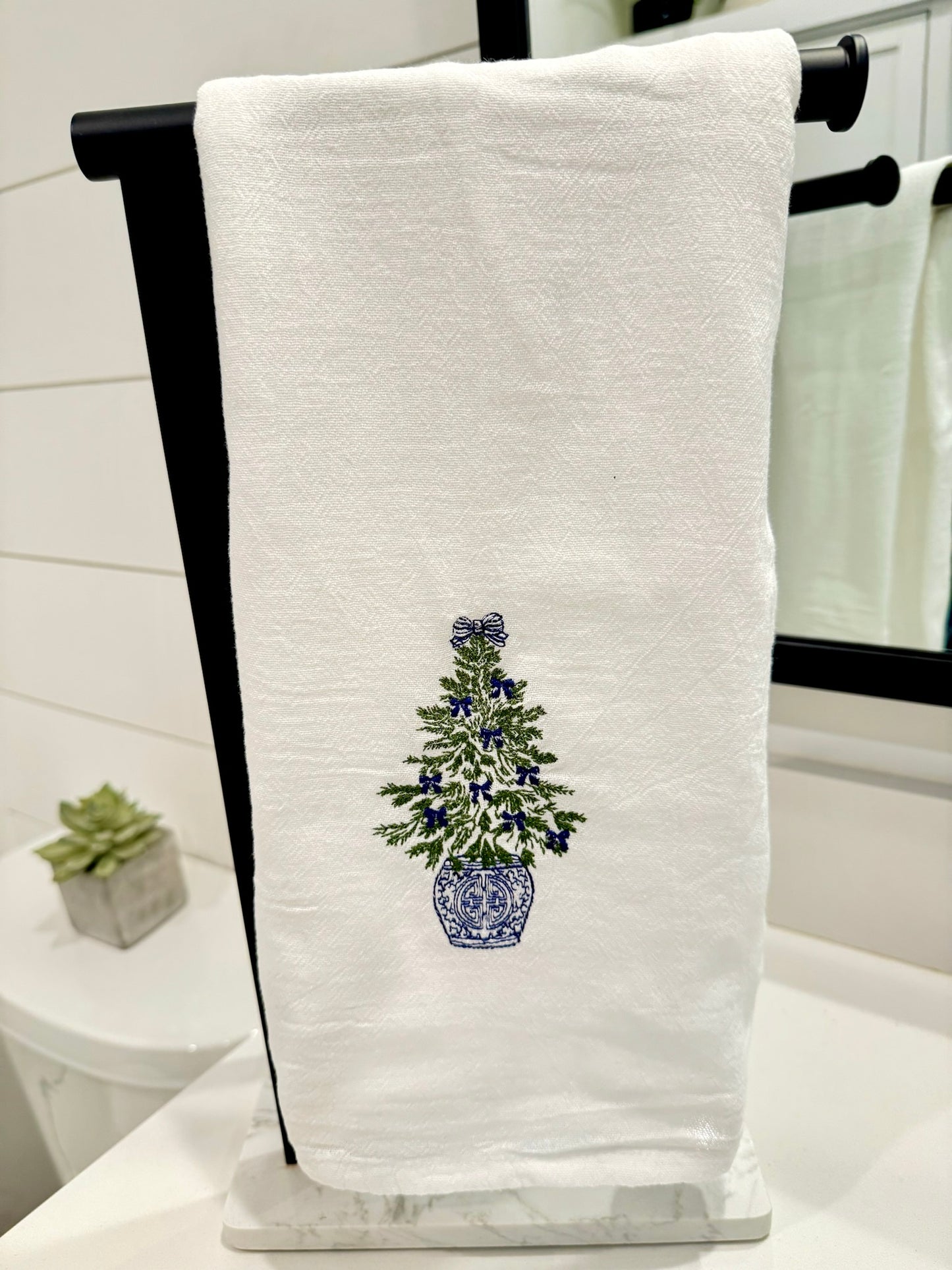 Chinoiserie Christmas Tree Tea Towel