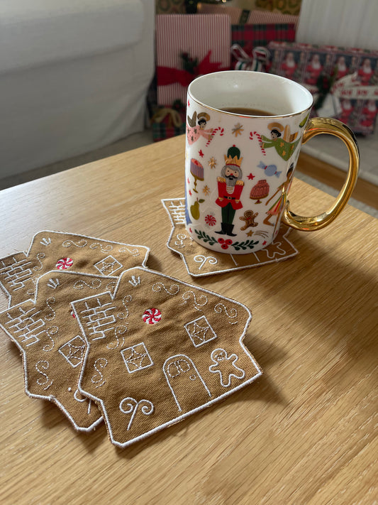 Gingerbread House Coasters (set of 4)