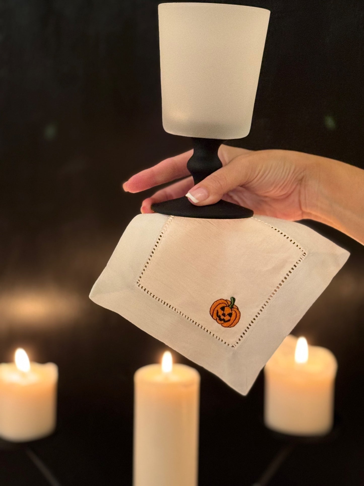 Jack-O'-Lantern Cocktail Napkin