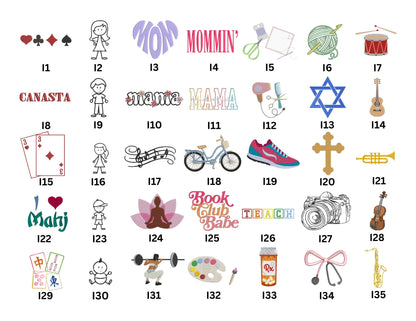 Embroidery Icons for Tote Bags