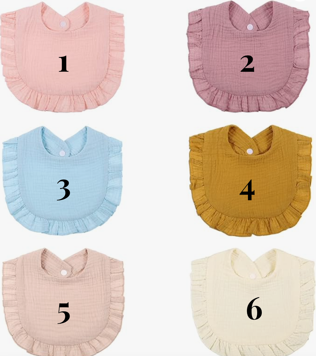 Floral Monogram Ruffle Baby Bib